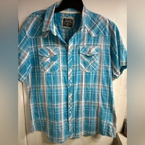 BKE Blue Plaid Men's Shirt